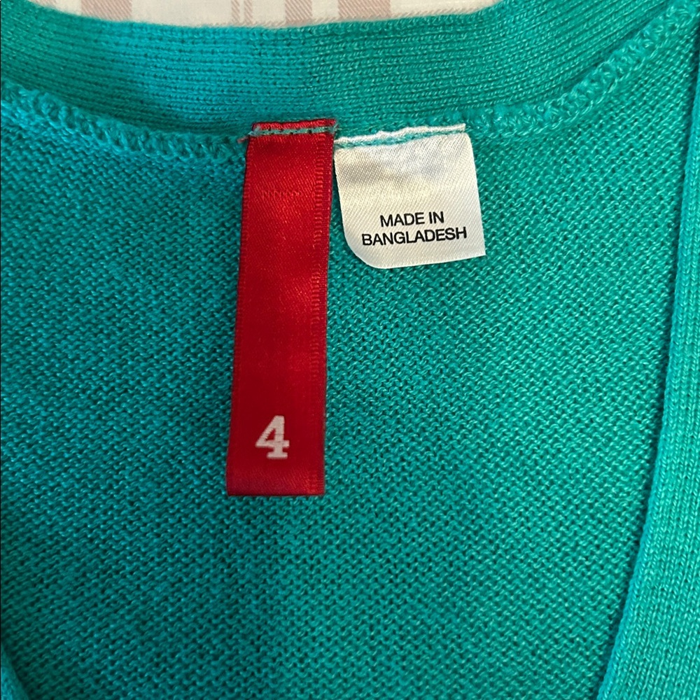 Divided Teal Cardigan Sweater - Picture 2 of 3